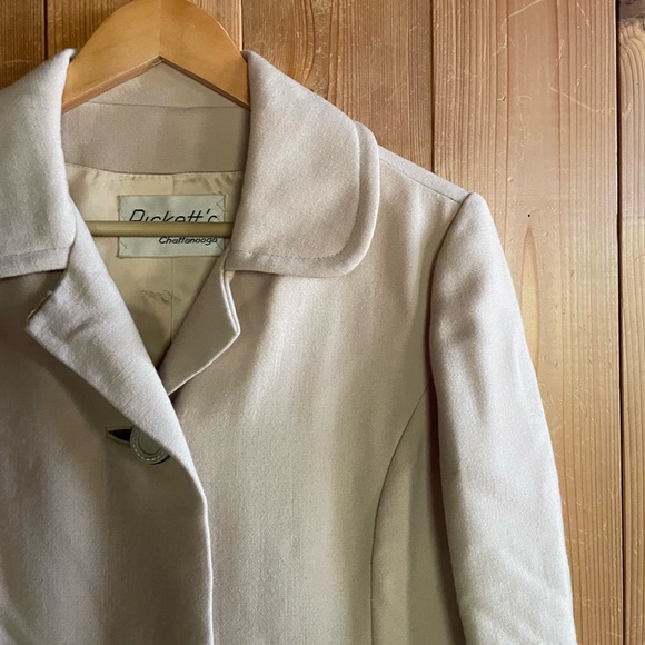 Vintage 1960s Cream Wool Princess Trench Coat Size S - Picture 2 of 6